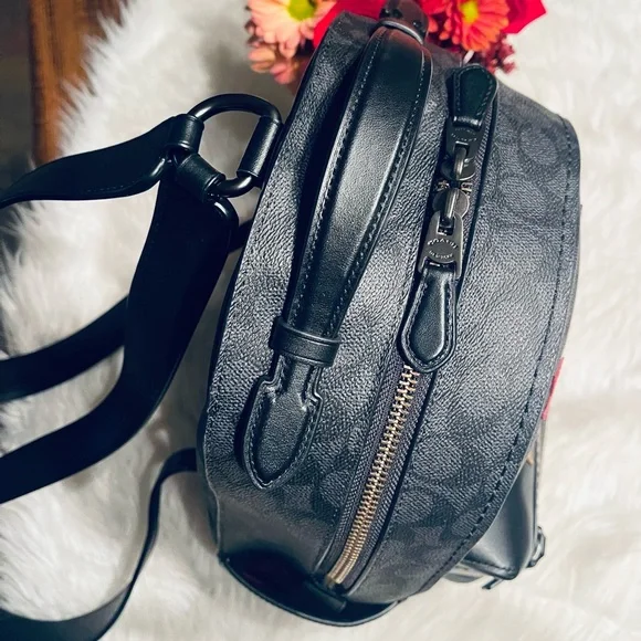 Coach Campus Backpack In Signature Canvas With Star Applique & Snakeskin Detail - Picture 10 of 16